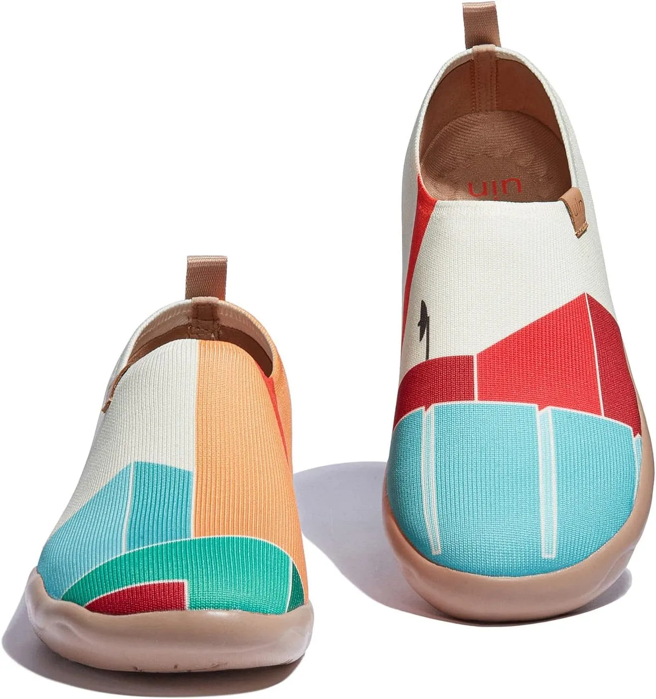 UIN Women's Slip Ons Lightweight Flats Walking Casual Loafers Travel Shoes Toledo  Color & Geometry