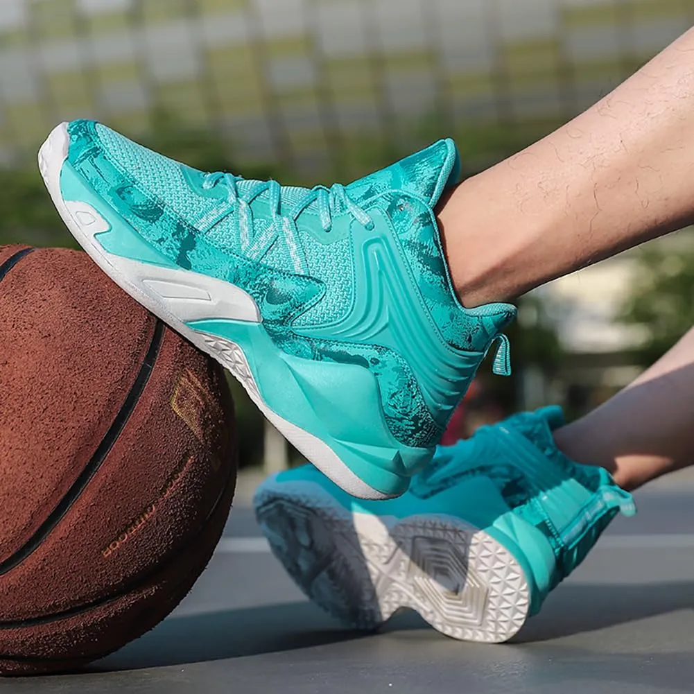 Unisex Youth High Top Breathable & Anti-Slip Fly-Weaving Basketball Shoes Absorption for Running, Training, Tennis and More
