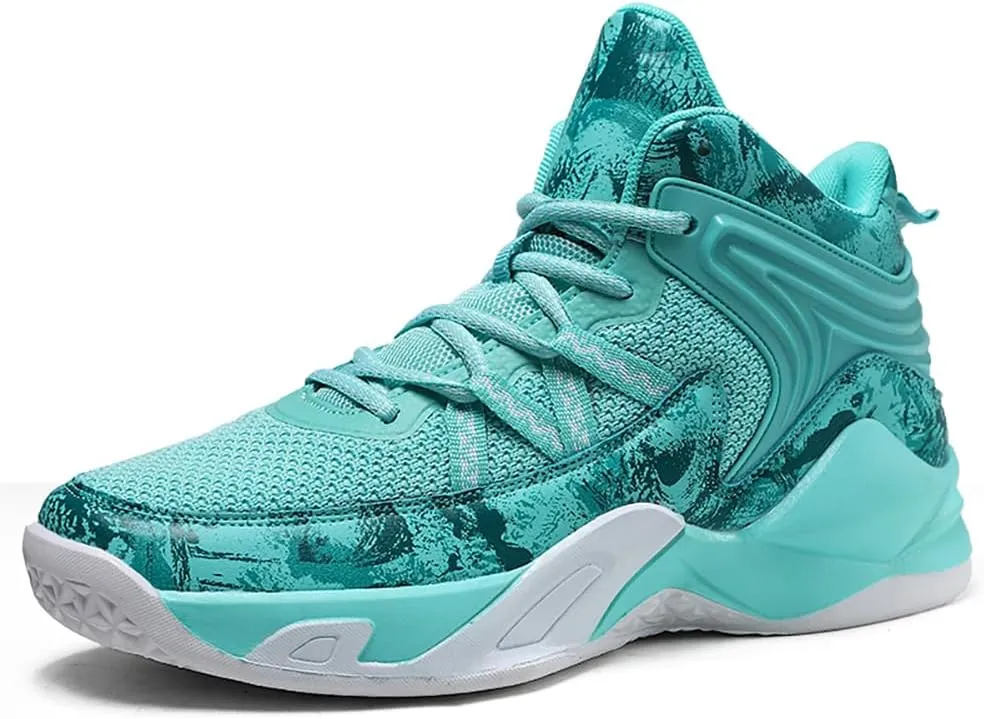 Unisex Youth High Top Breathable & Anti-Slip Fly-Weaving Basketball Shoes Absorption for Running, Training, Tennis and More