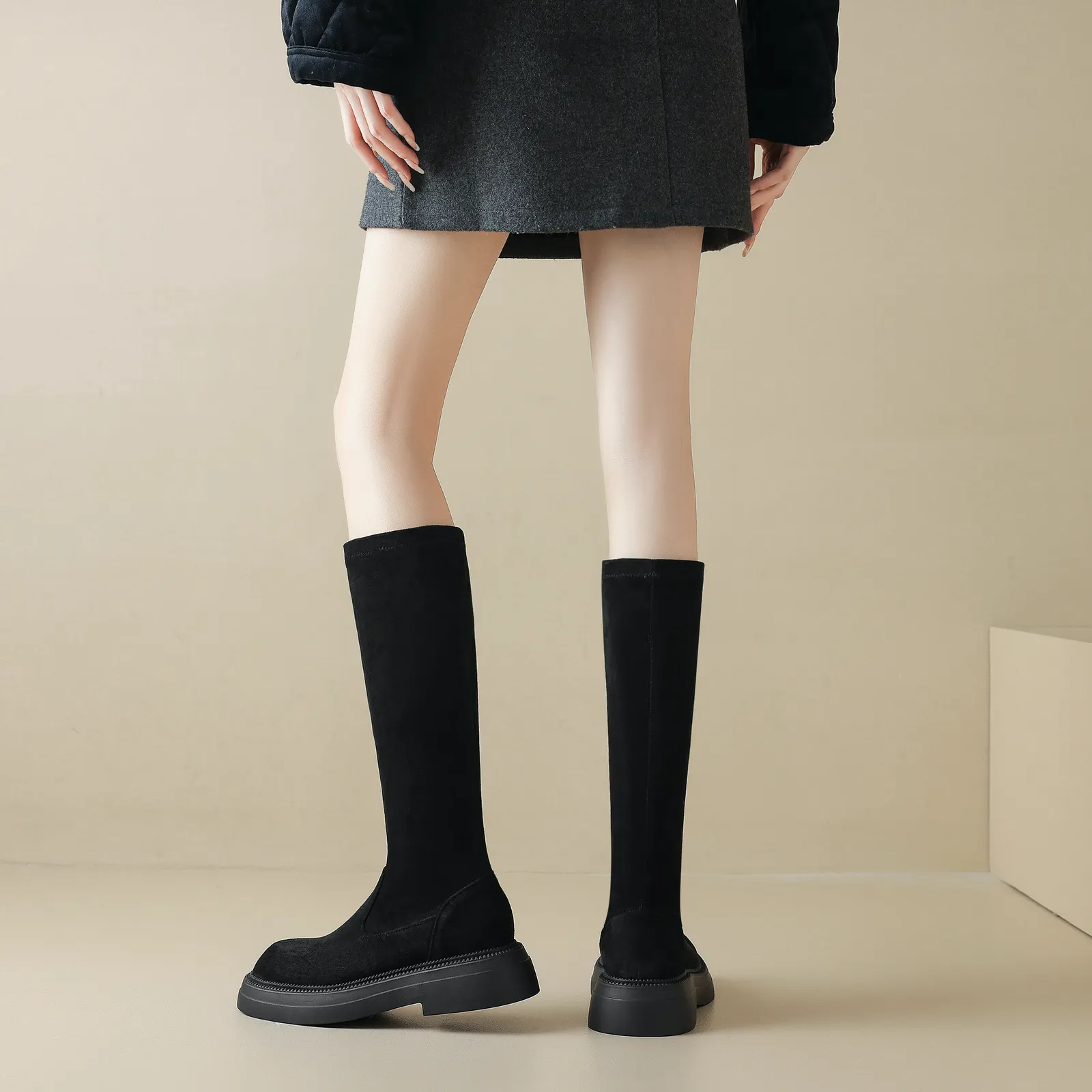 USS Shoes Milagros Women's Knee High Stretch Fabric Boots