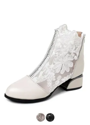USS Shoes Mileidy Women's Square Heel Round Toe Ankle Boots