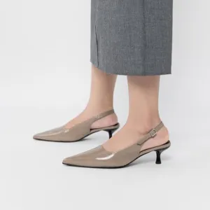 VAGABOND LYKKE SLING BACK PUMP TAUPE PATENT