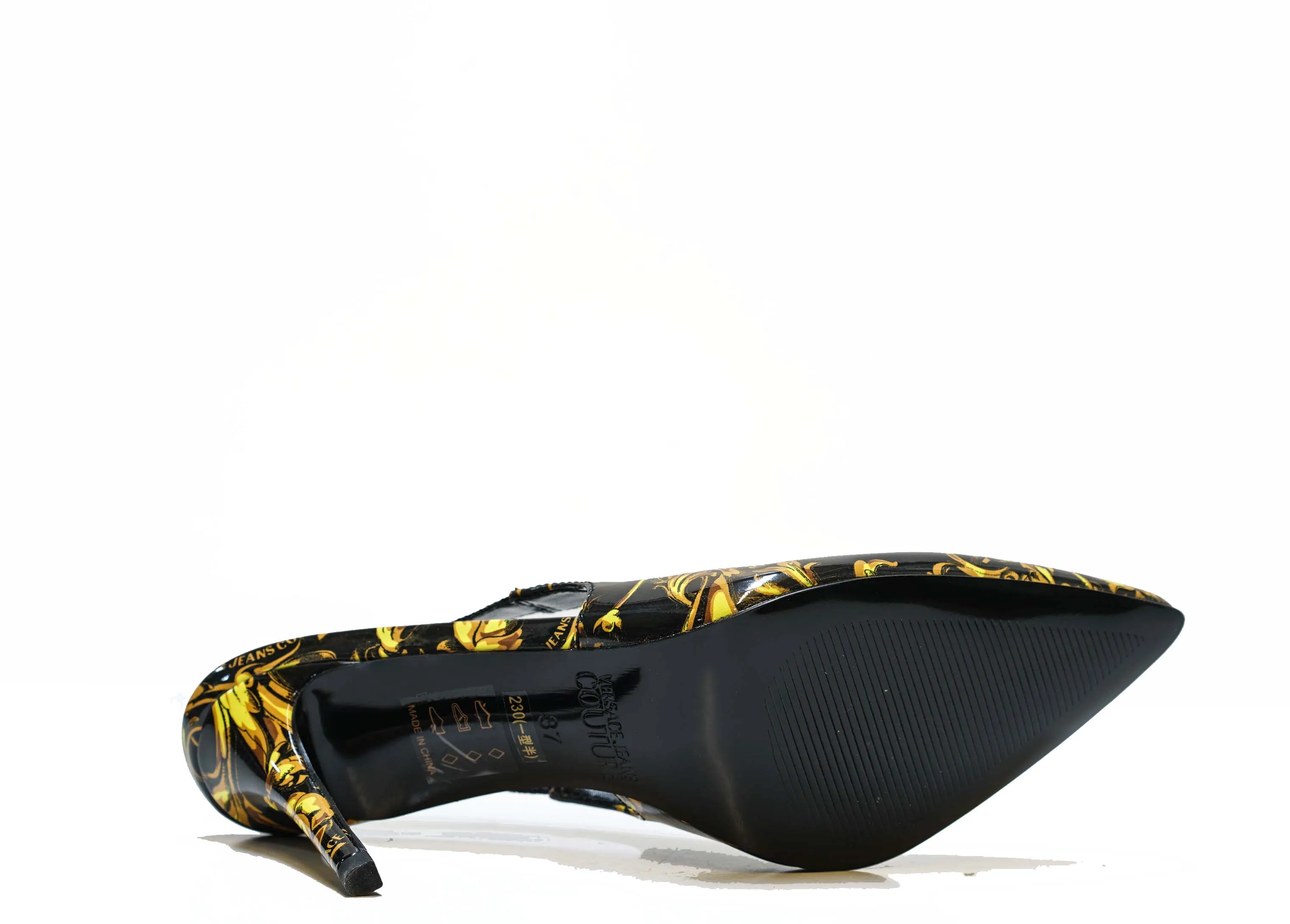 Versace Jeans Women's Black & Gold Printed Sling Back 3S52V- 40% OFF