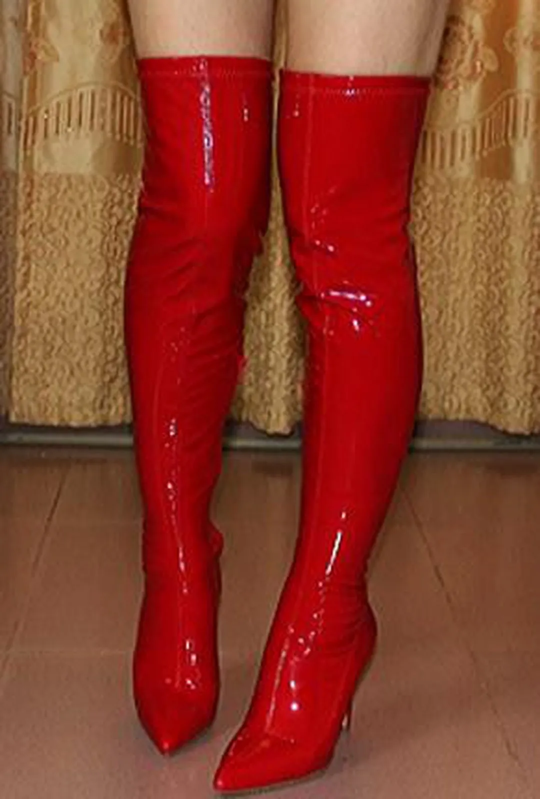 VIKKI VAY - LATEX OTK BOOTS