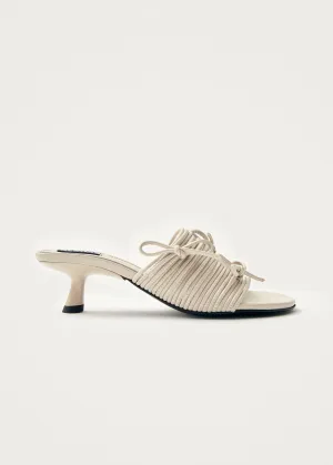 Viva White Leather Sandals