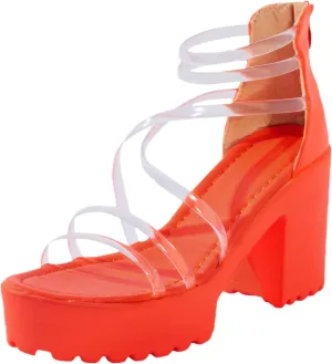 Walking Sandals Women, Womens Sandals Open Toe Chunky Block High Heels Platform Sandals Casual Sandals