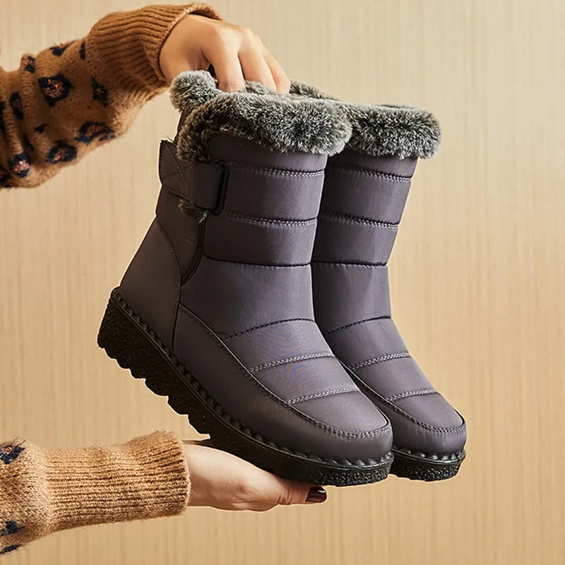 Waterproof Winter Boots for Women New Faux Fur Long Plush Snow Boots Woman Platform Boots Warm Cotton Shoes