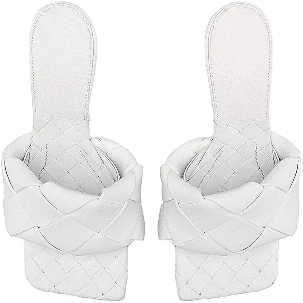 Weave Me Up Mule Heel - White