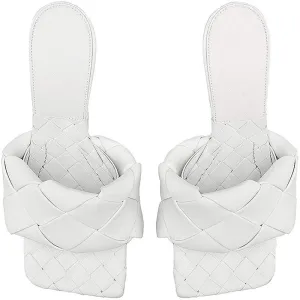 Weave Me Up Mule Heel - White