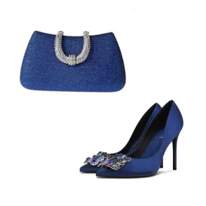 wedding shoes and matching bag Italian Satin Pumps High Heels Handbags