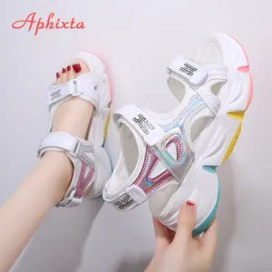 Wedge Heels Women's Sandals Rainbow Sole Design