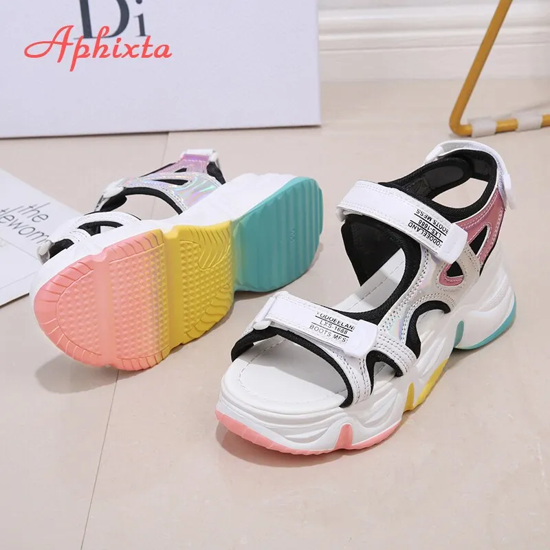 Wedge Heels Women's Sandals Rainbow Sole Design