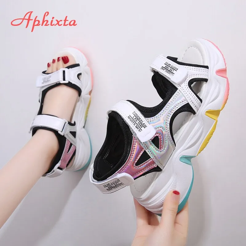 Wedge Heels Women's Sandals Rainbow Sole Design