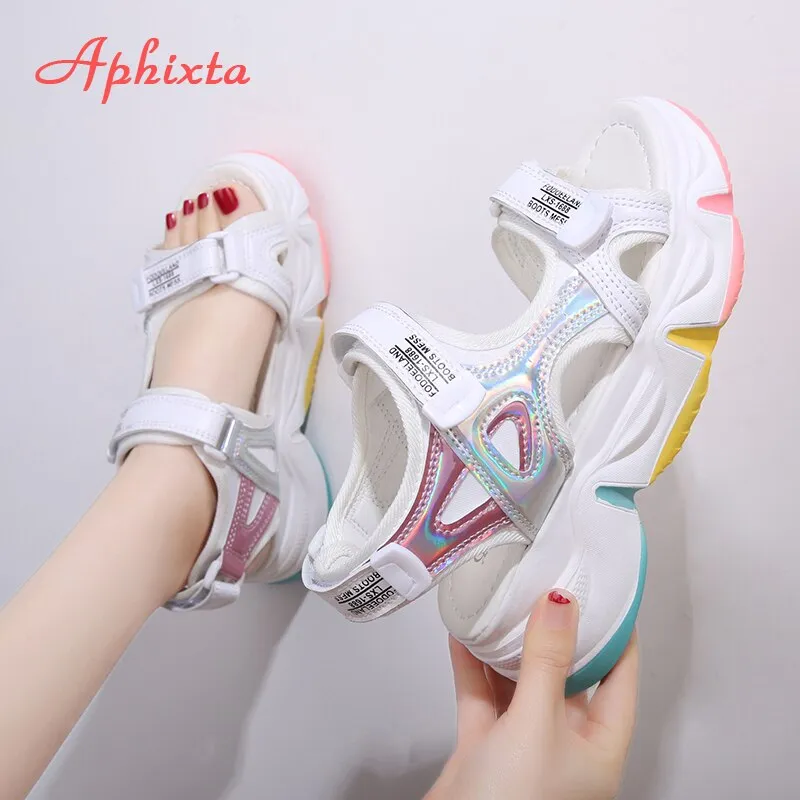 Wedge Heels Women's Sandals Rainbow Sole Design