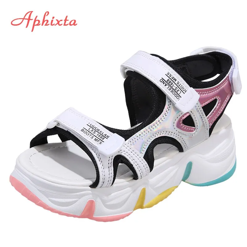 Wedge Heels Women's Sandals Rainbow Sole Design