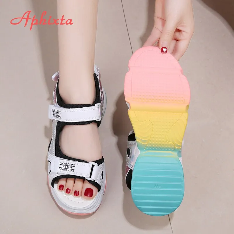 Wedge Heels Women's Sandals Rainbow Sole Design