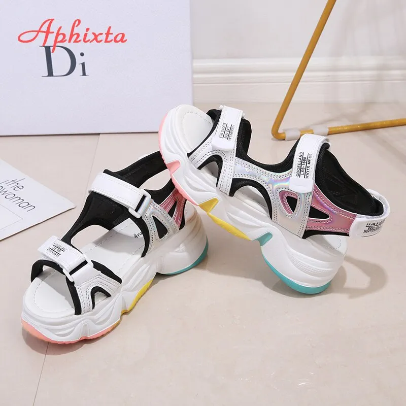 Wedge Heels Women's Sandals Rainbow Sole Design