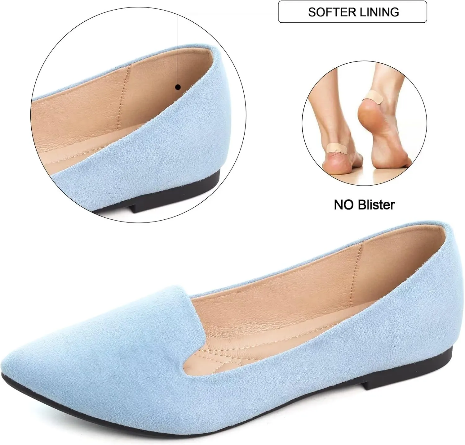 WENJIAZHIZHI Women's Round Toe Ballet Flats Slip-On Loafers Flats Dress Shoes for Women Dressy Comfortable Low Heel