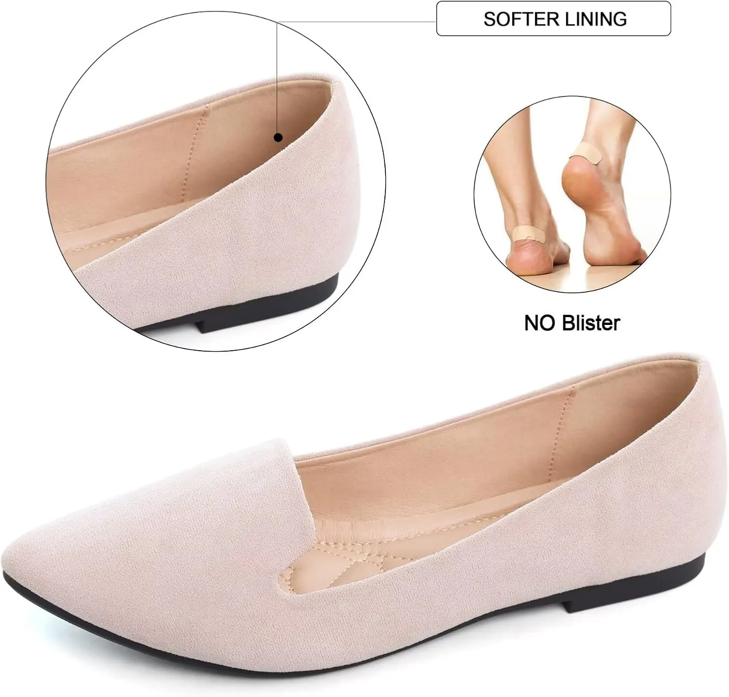 WENJIAZHIZHI Women's Round Toe Ballet Flats Slip-On Loafers Flats Dress Shoes for Women Dressy Comfortable Low Heel