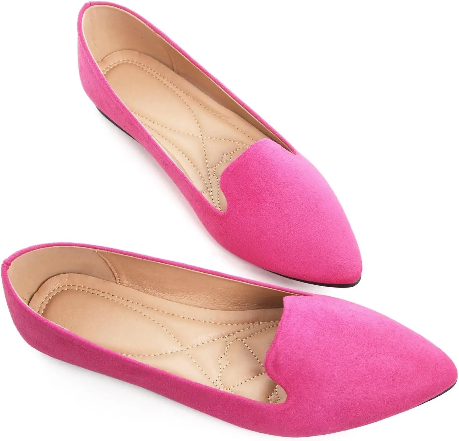 WENJIAZHIZHI Women's Round Toe Ballet Flats Slip-On Loafers Flats Dress Shoes for Women Dressy Comfortable Low Heel