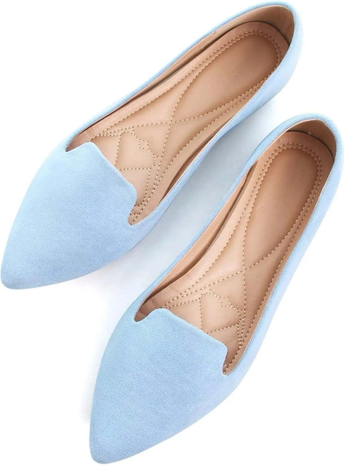 WENJIAZHIZHI Women's Round Toe Ballet Flats Slip-On Loafers Flats Dress Shoes for Women Dressy Comfortable Low Heel