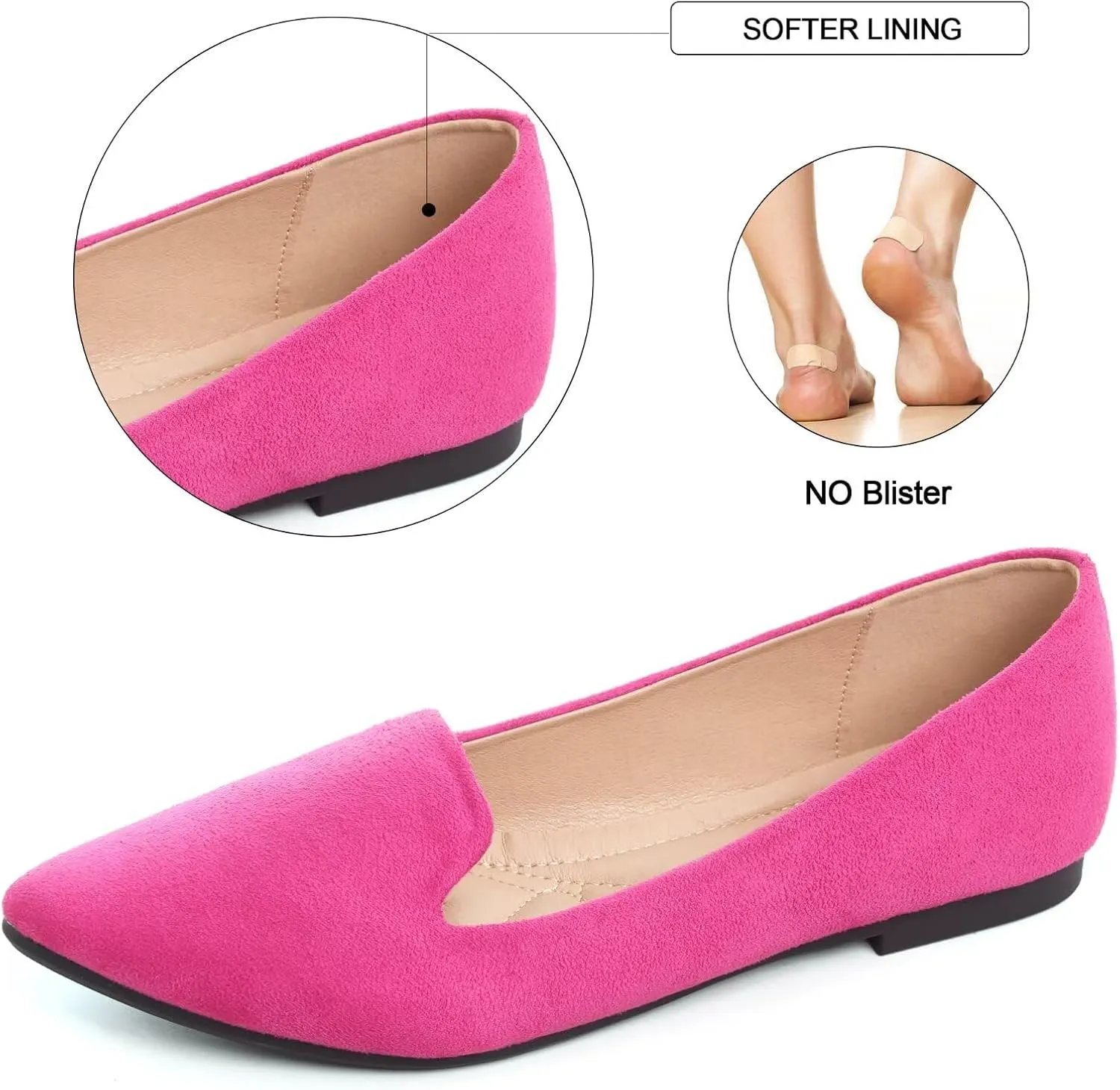 WENJIAZHIZHI Women's Round Toe Ballet Flats Slip-On Loafers Flats Dress Shoes for Women Dressy Comfortable Low Heel