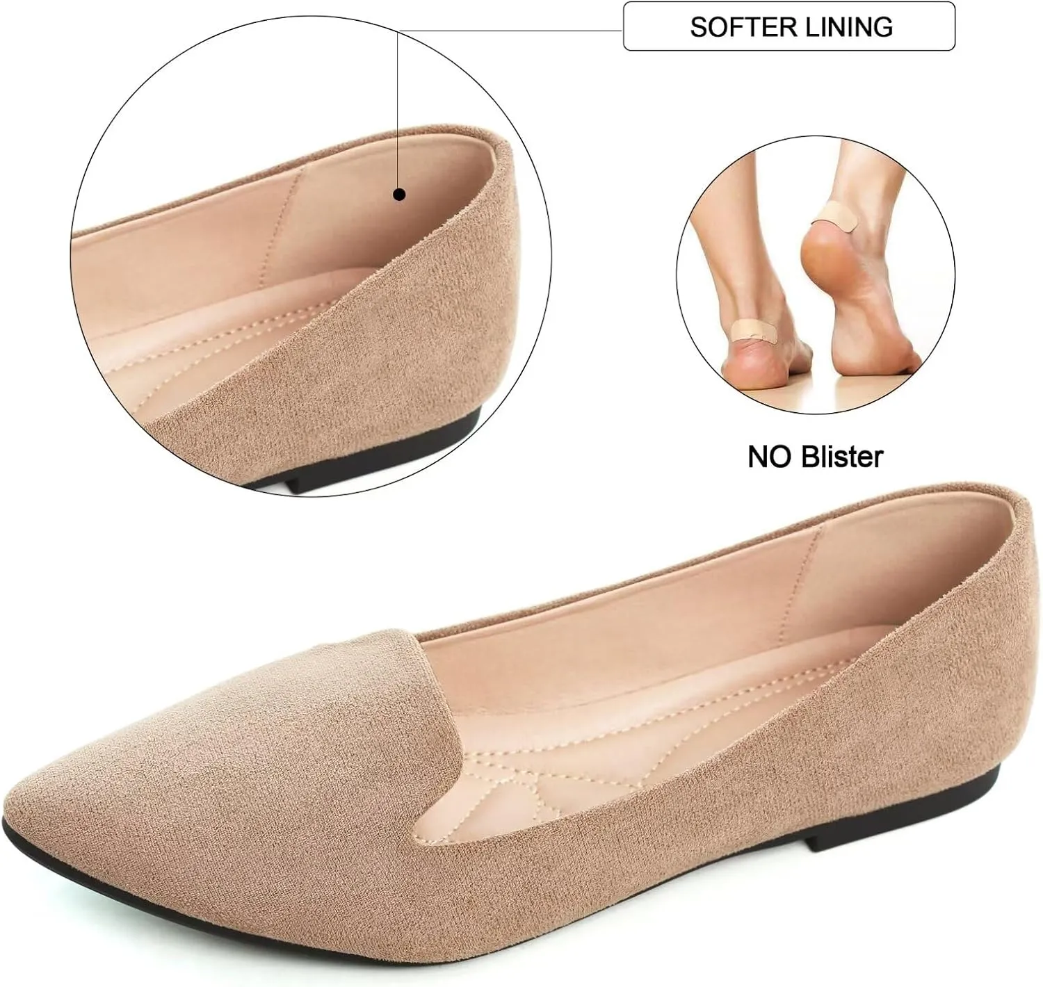 WENJIAZHIZHI Women's Round Toe Ballet Flats Slip-On Loafers Flats Dress Shoes for Women Dressy Comfortable Low Heel