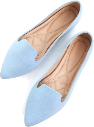 WENJIAZHIZHI Women's Round Toe Ballet Flats Slip-On Loafers Flats Dress Shoes for Women Dressy Comfortable Low Heel