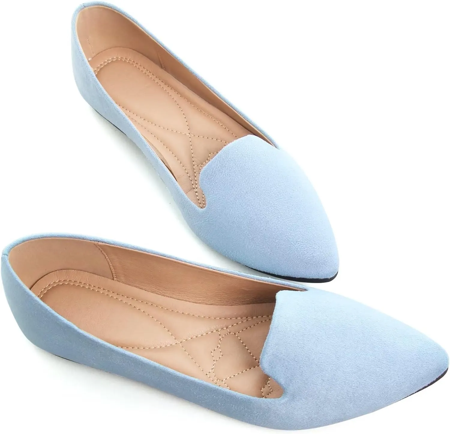WENJIAZHIZHI Women's Round Toe Ballet Flats Slip-On Loafers Flats Dress Shoes for Women Dressy Comfortable Low Heel