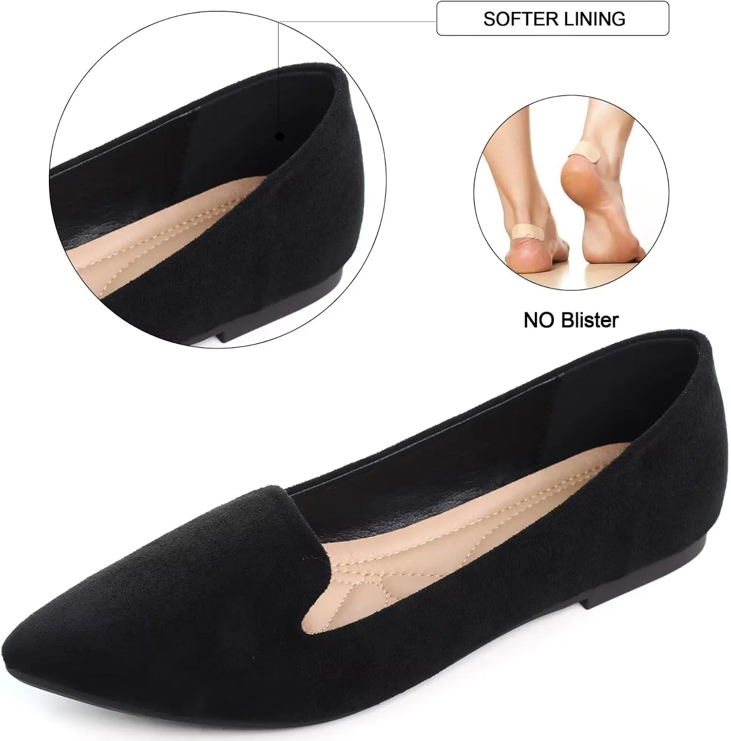 WENJIAZHIZHI Women's Round Toe Ballet Flats Slip-On Loafers Flats Dress Shoes for Women Dressy Comfortable Low Heel