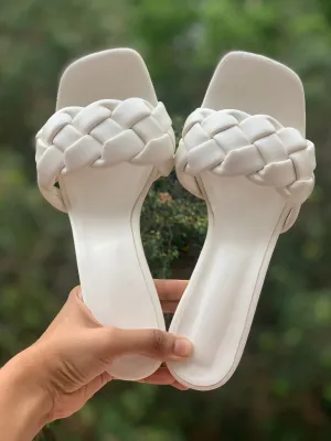 White Braided Stilettos