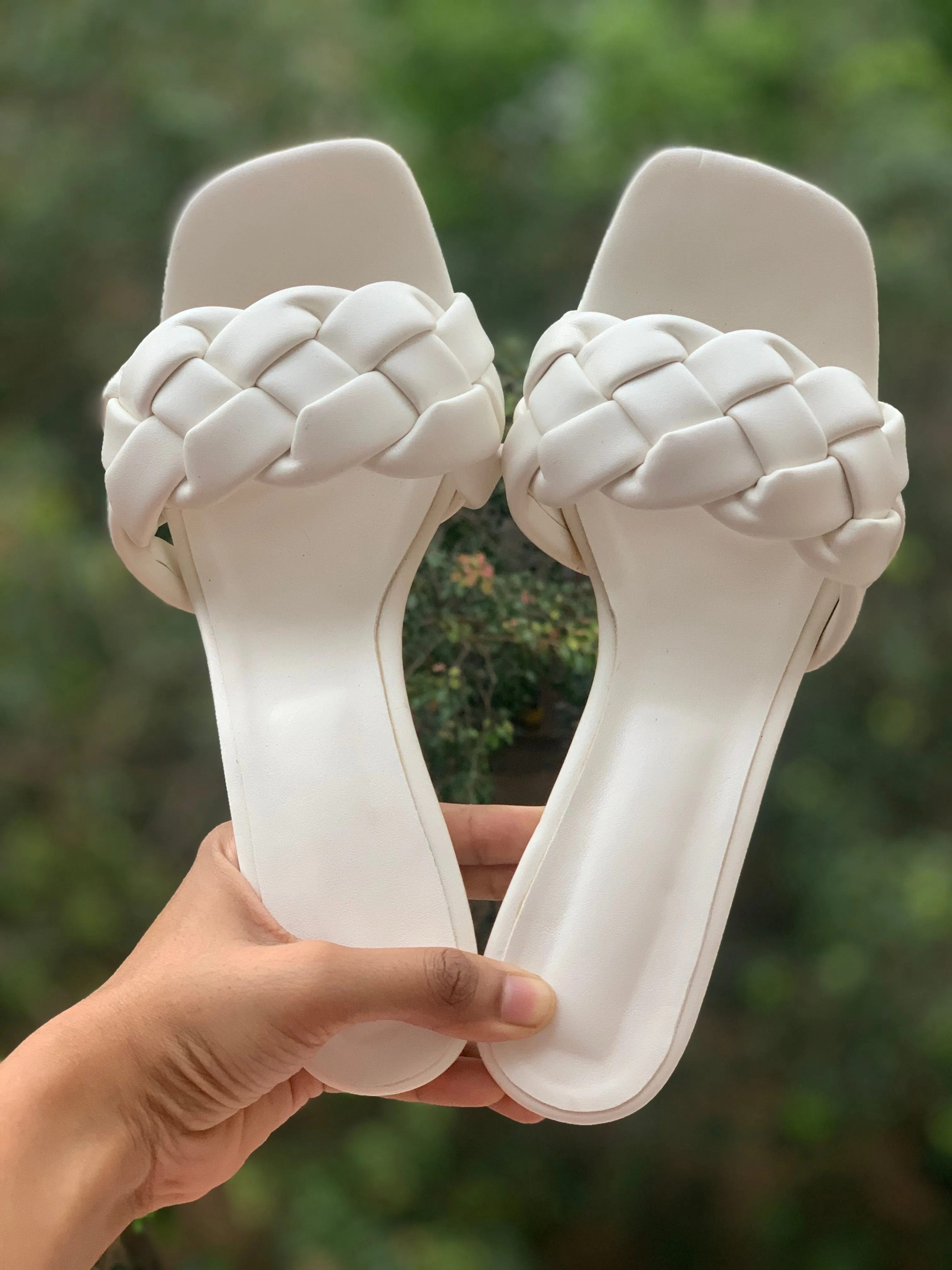 White Braided Stilettos