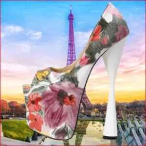 White Flower Women’s Plus Size High Heels 8 inch Pumps