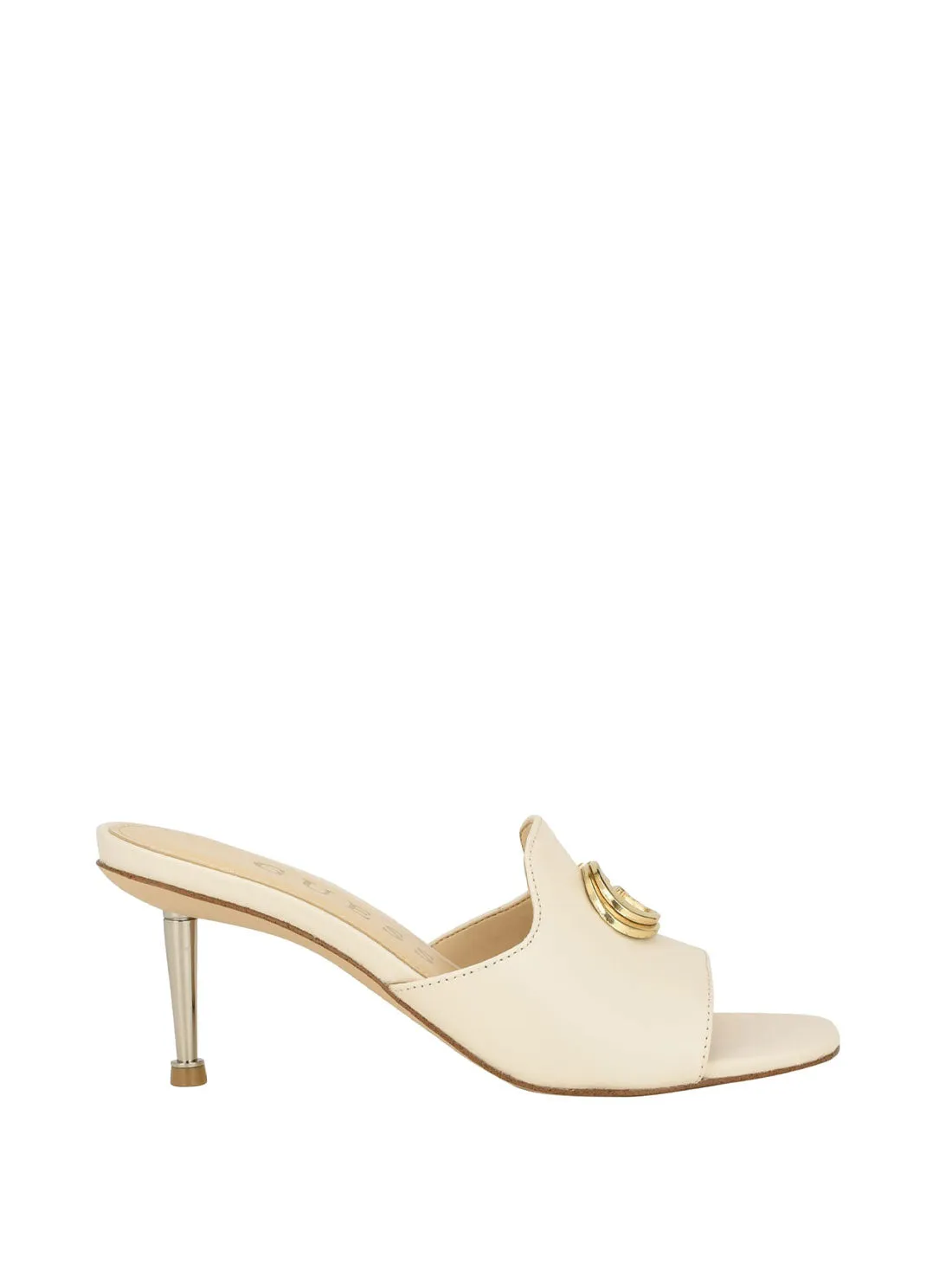 White Gold G Logo Snapps Heel