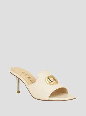 White Gold G Logo Snapps Heel