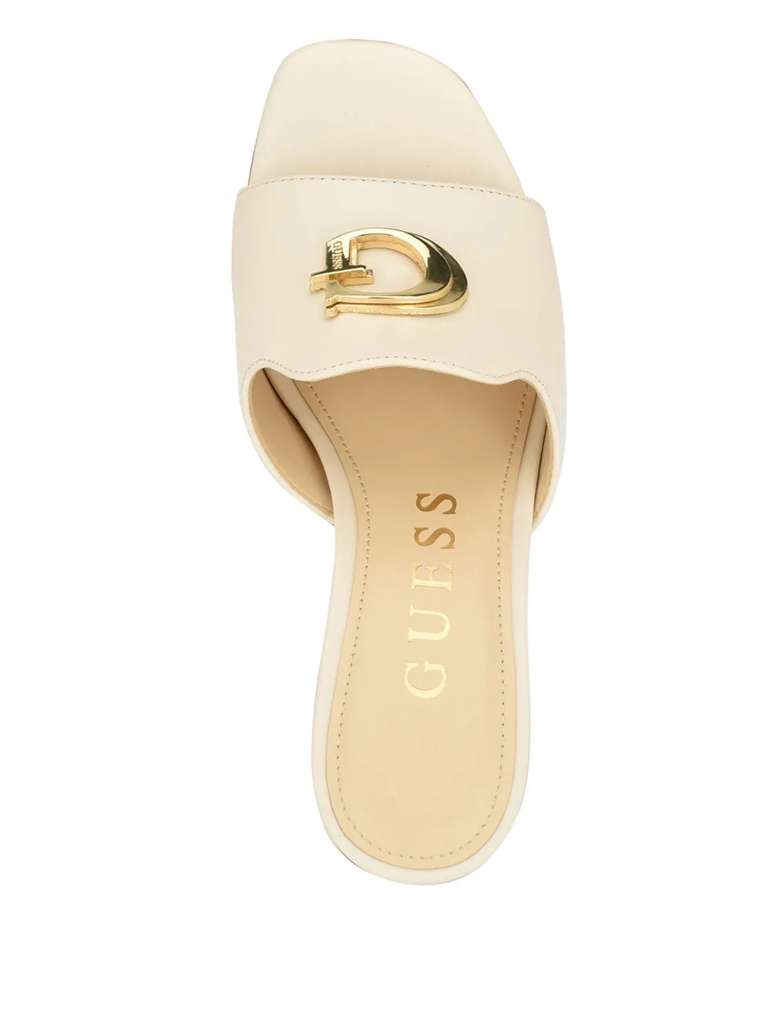 White Gold G Logo Snapps Heel