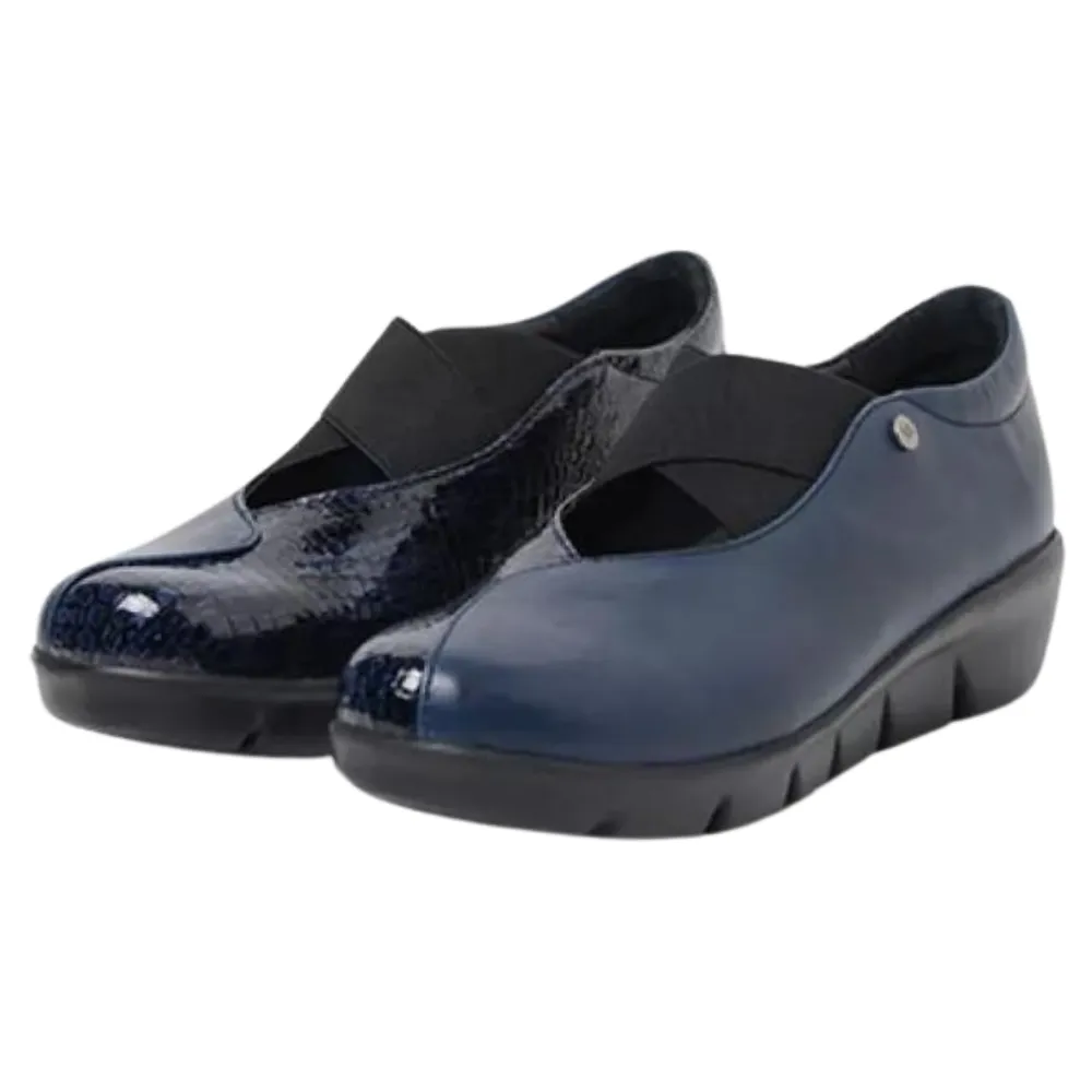 Wolky Cursa Denim Croco Leather Combo Loafer (Women's)