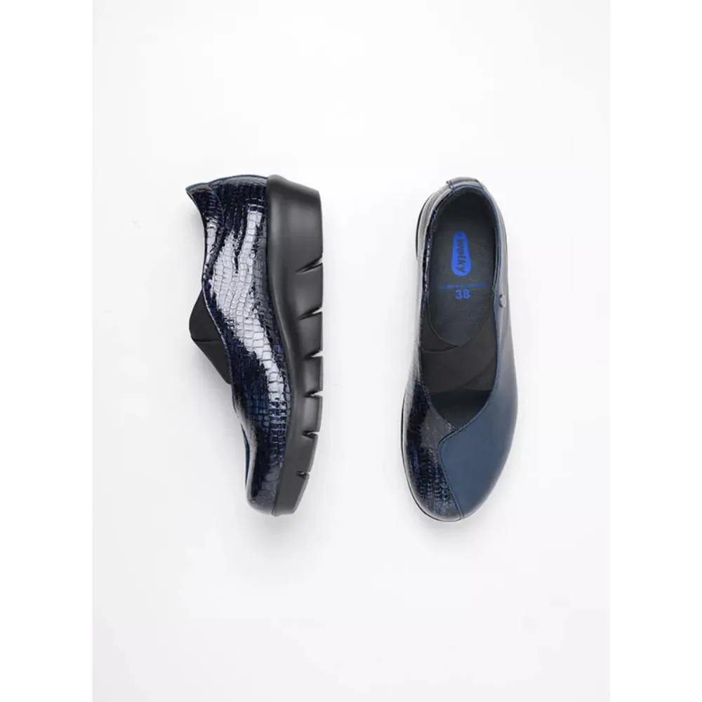 Wolky Cursa Denim Croco Leather Combo Loafer (Women's)