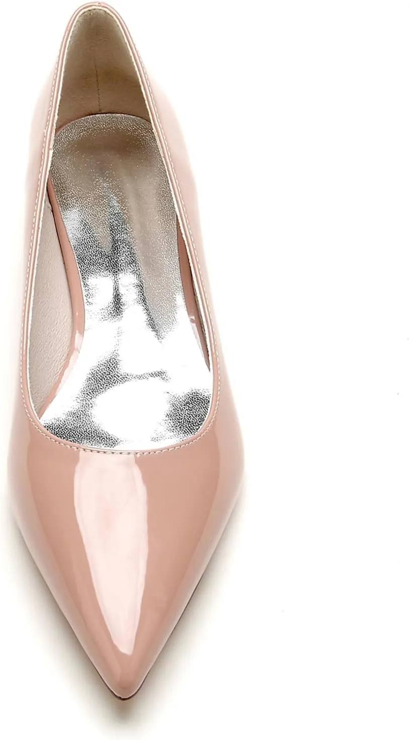 Women Ballet Flats Pumps Pointed Toe Patent Leather Wedding Dress Bridal Shoes Slip-on Sandals