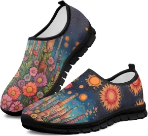 Women Fashion Art Painted Walking Sneaker Lightweight Travel Shoes