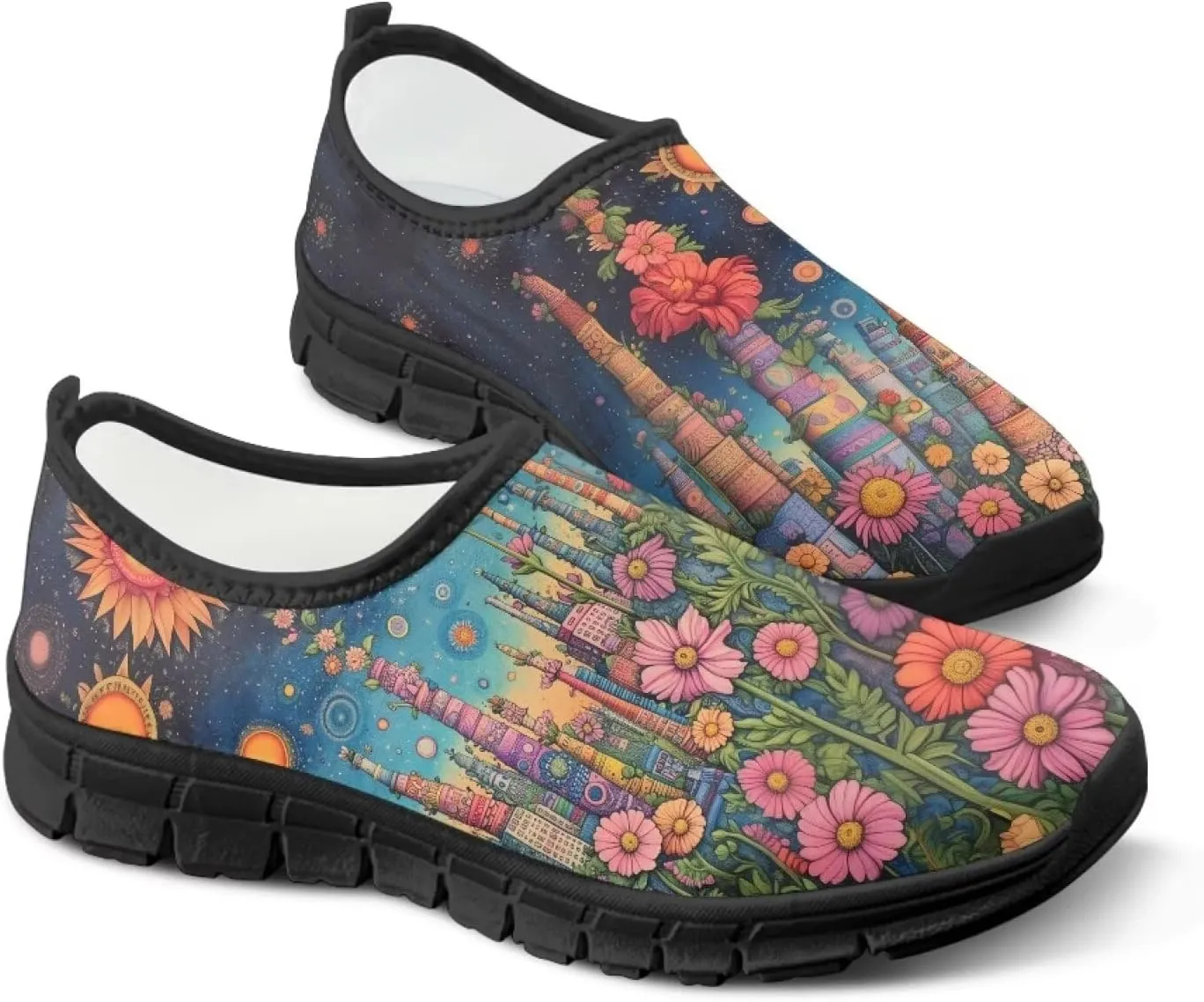 Women Fashion Art Painted Walking Sneaker Lightweight Travel Shoes