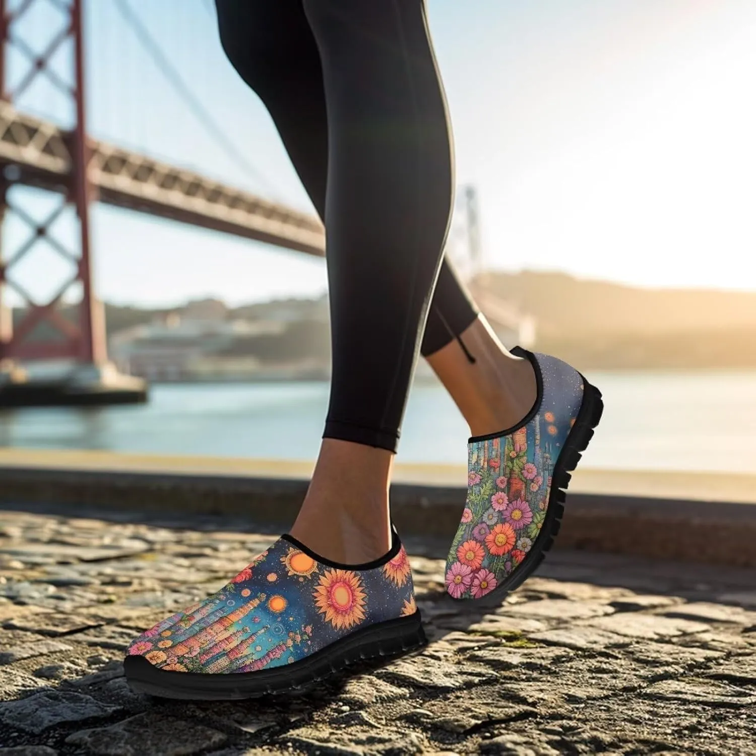 Women Fashion Art Painted Walking Sneaker Lightweight Travel Shoes
