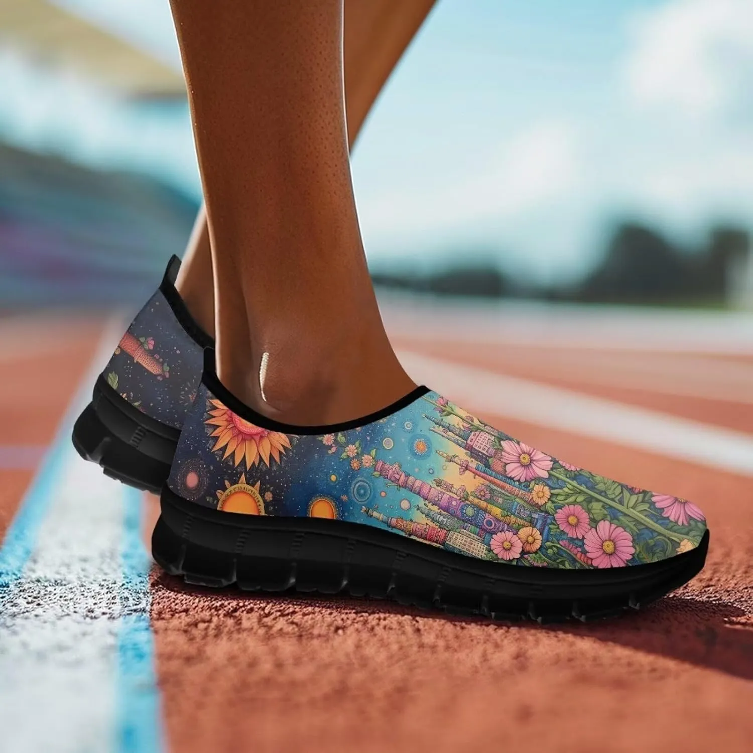 Women Fashion Art Painted Walking Sneaker Lightweight Travel Shoes