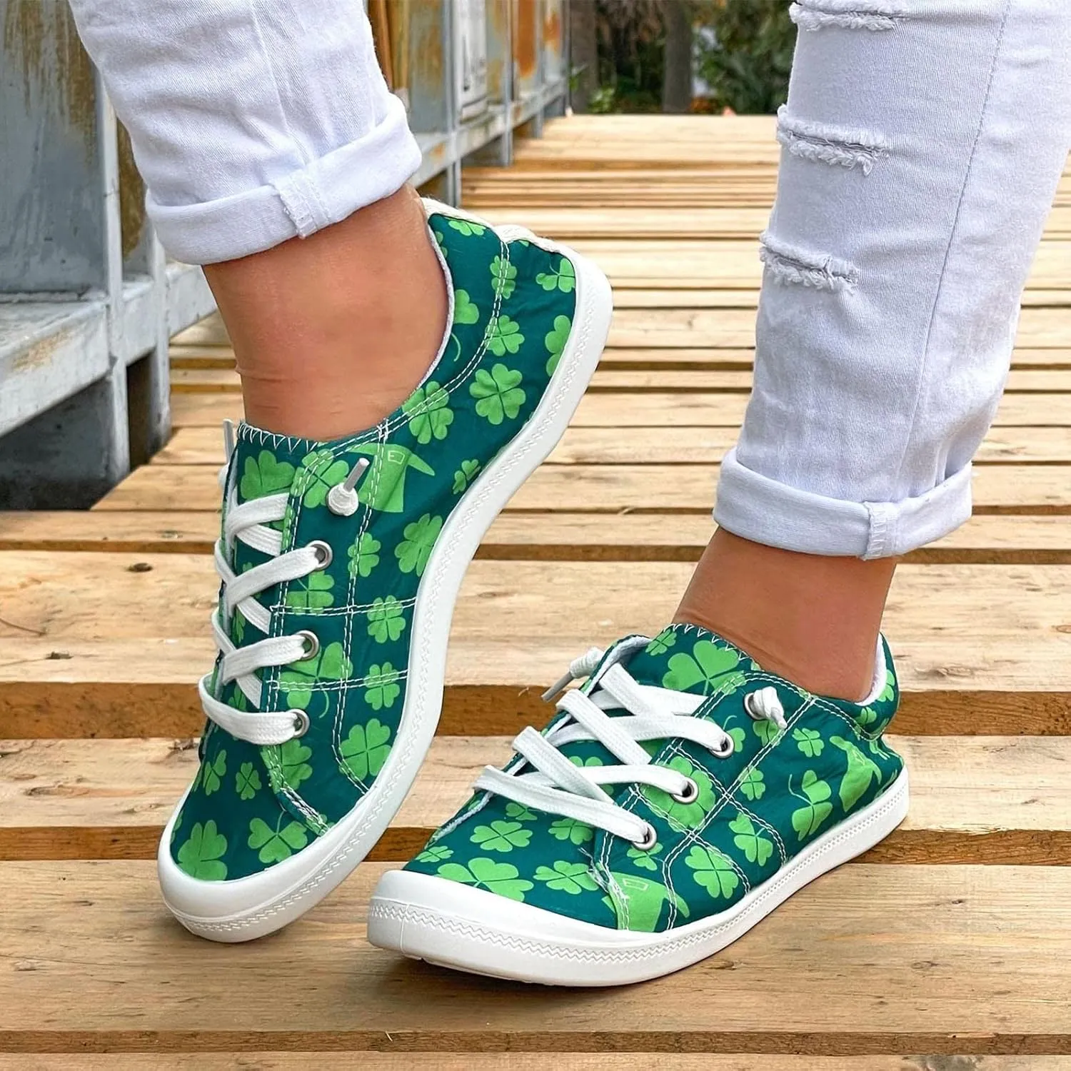 Women Fashion Casual Sneakers Canvas Lace-Up Loafers Lightweight Ladies Shoes Flat Soft Soled Comfortable Shoes Comfort