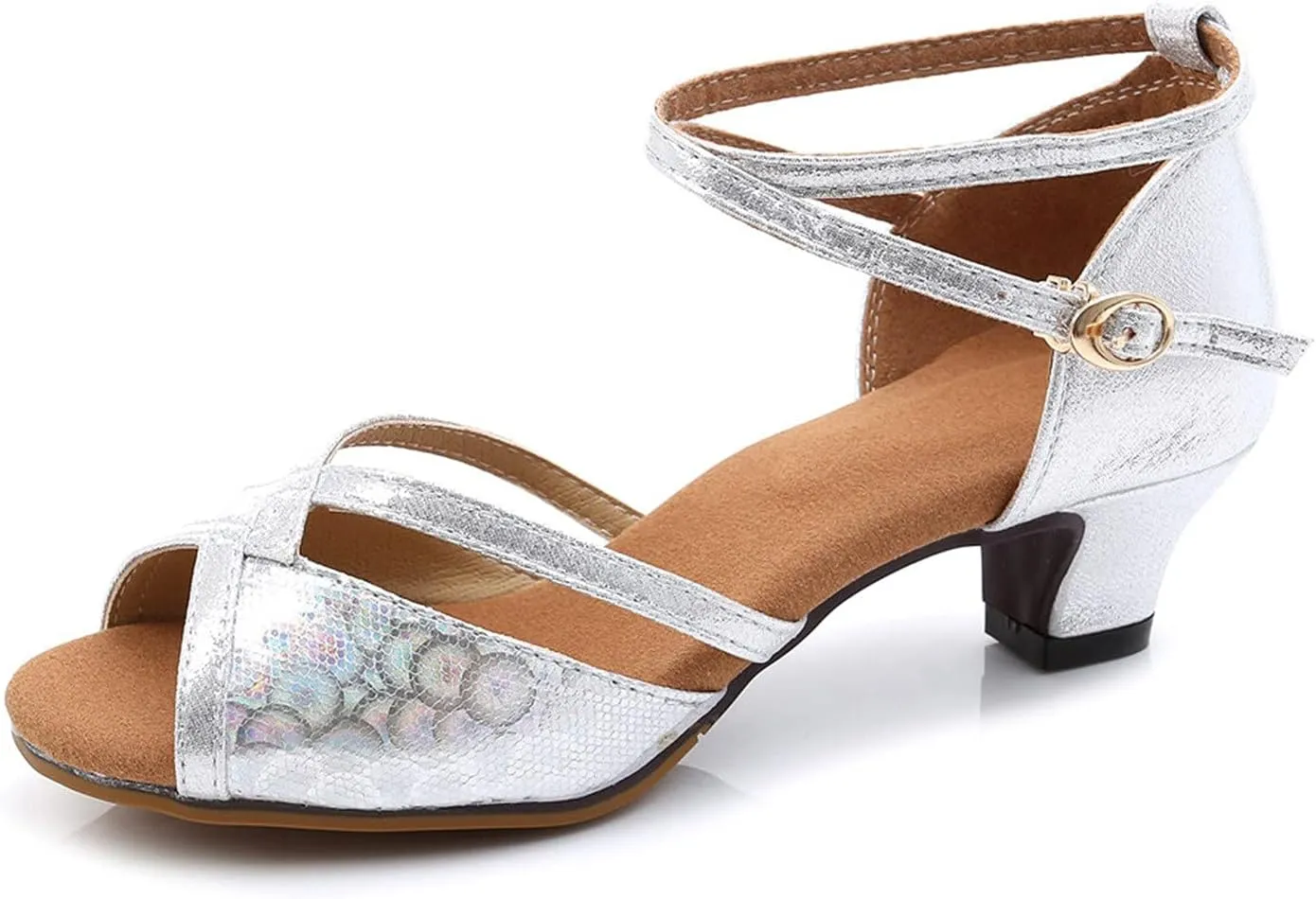 Women Latin Dance Shoes Sparkling Ballroom Dance Shoes Latin Salsa Performance Dance Shoe, Model