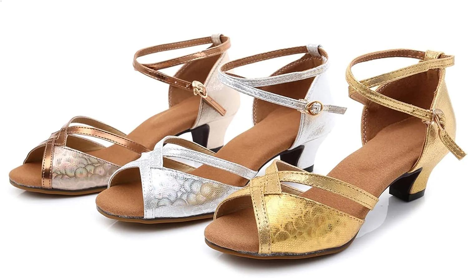 Women Latin Dance Shoes Sparkling Ballroom Dance Shoes Latin Salsa Performance Dance Shoe, Model