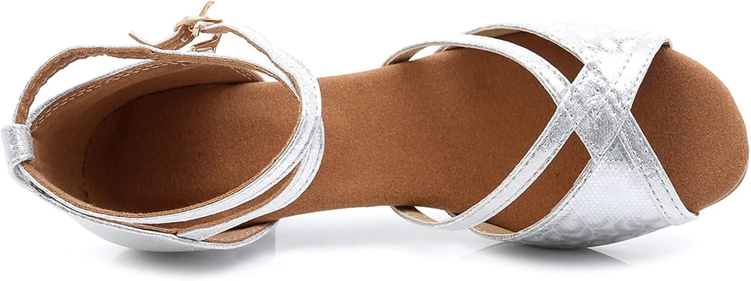 Women Latin Dance Shoes Sparkling Ballroom Dance Shoes Latin Salsa Performance Dance Shoe, Model