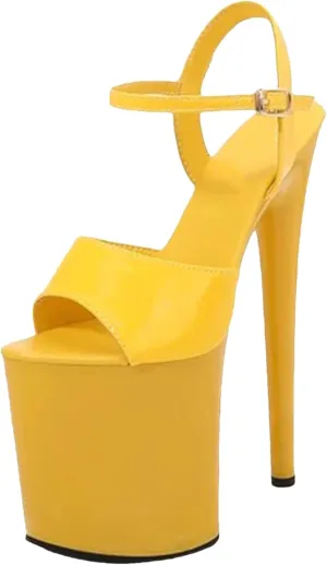 Women's 20cm Beige Sandals - Black Pole Dance Party Wedding Platforms