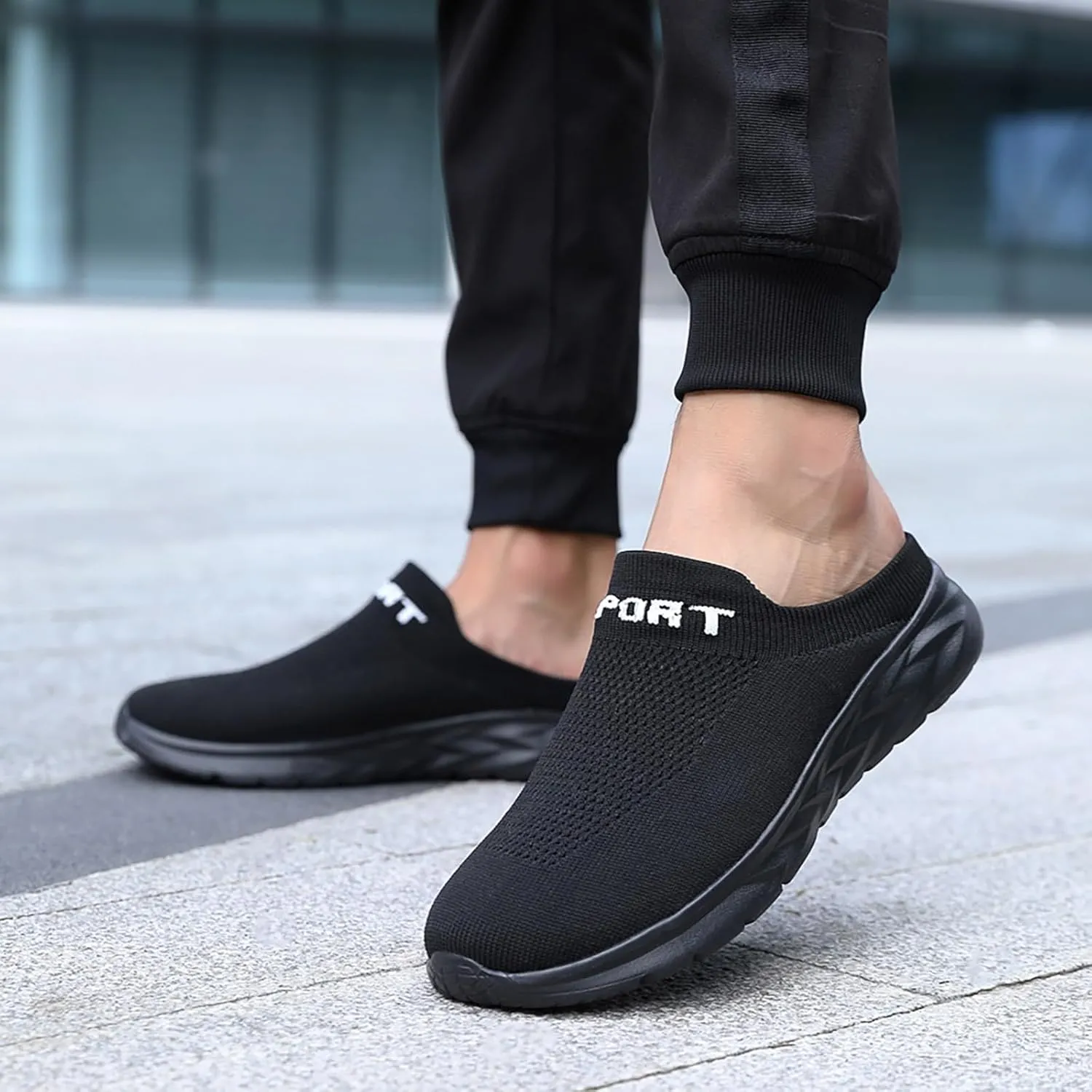 Women's Backless Slip on Mesh Sneakers Shoes Womens Running Shoes Casual Business Casual Shoes Black Platform Sneaker Red Tennis Shoe White Loafers