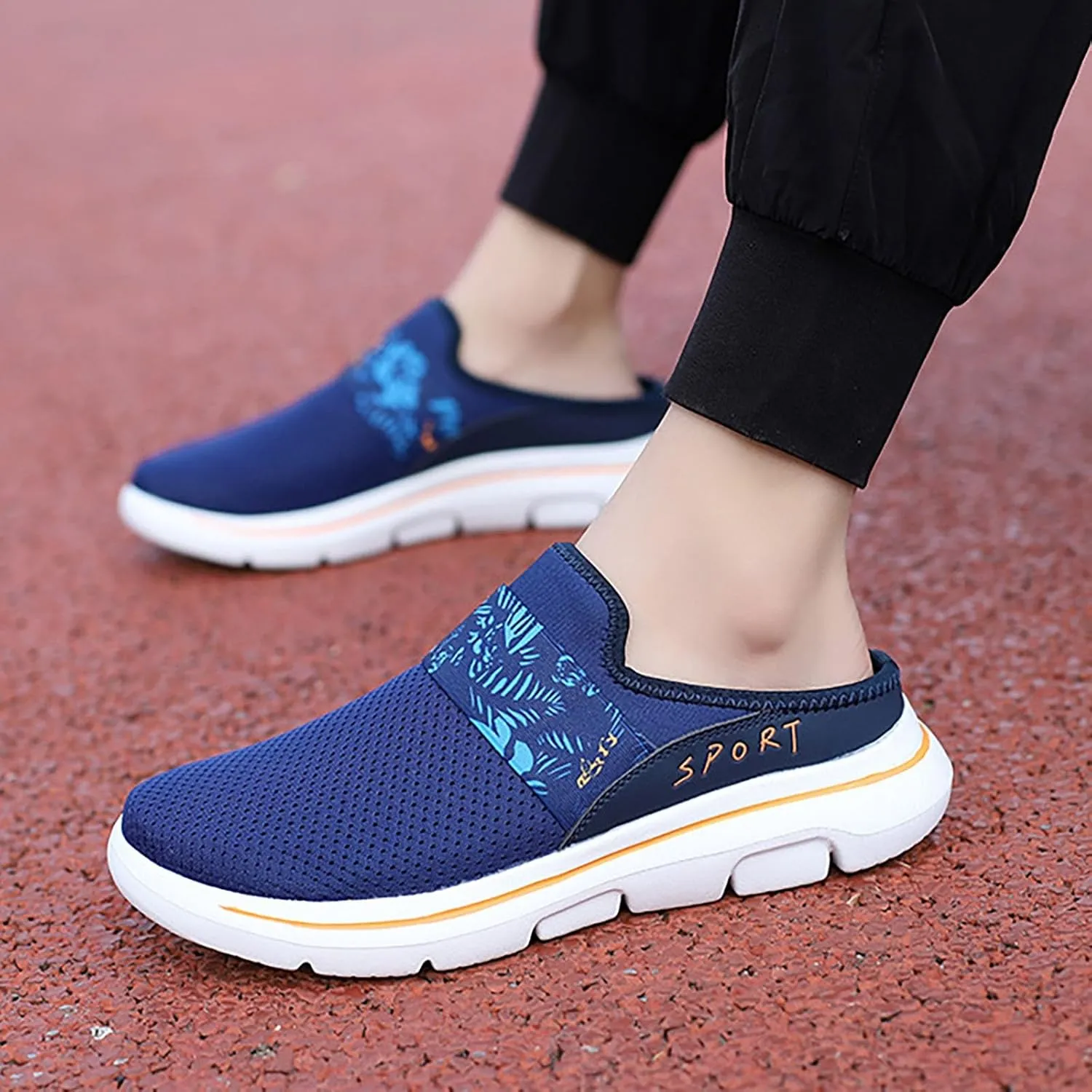 Women's Backless Slip on Mesh Sneakers Shoes Womens Running Shoes Wide Shoes Dressy Casual Men's Fashion Sneakers Steel Toe Tennis Shoe Loafers Shoe